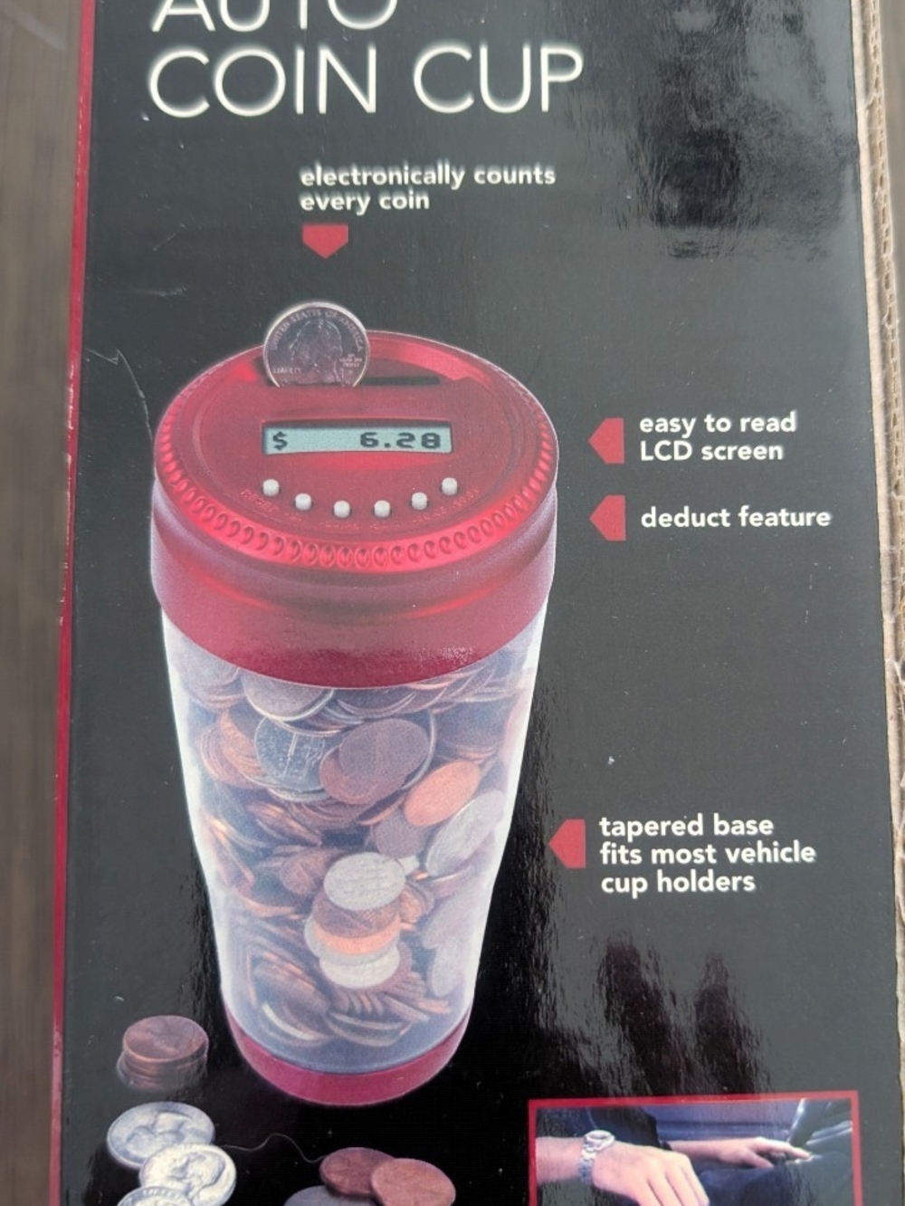 totes Red Auto Coin Cup - Electronic Coin Counter